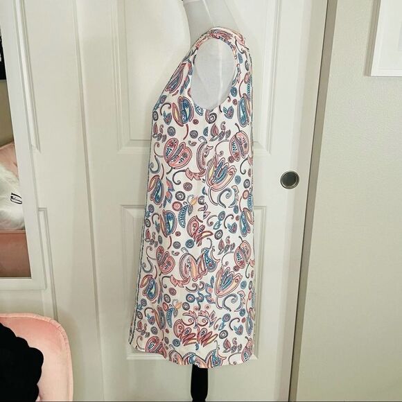 Loft Multi-color Paisley Shift Dress Small Petite - Picture 3 of 8